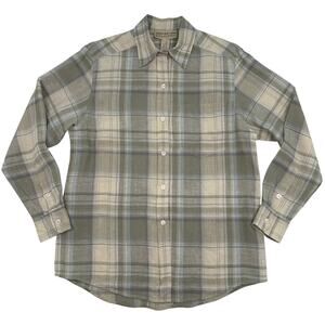 Jones New York Country Linen Plaid Button Shirt Size 6 Western Vintage 90s